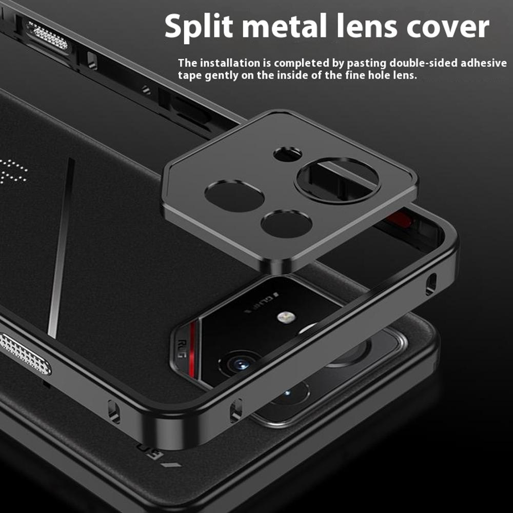 Бамперы для Asus ROG Phone 8 Pro 5G/Phone 8 5G Металлический каркас Чехол для отвода тепла с защитой объектива камеры