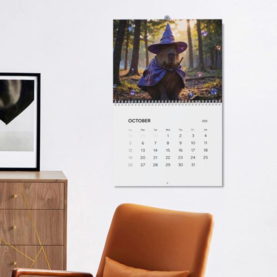 2025 Capybara Wall Calendar 12 Month Planner Capybara Calendar Hanging Animal Monthly