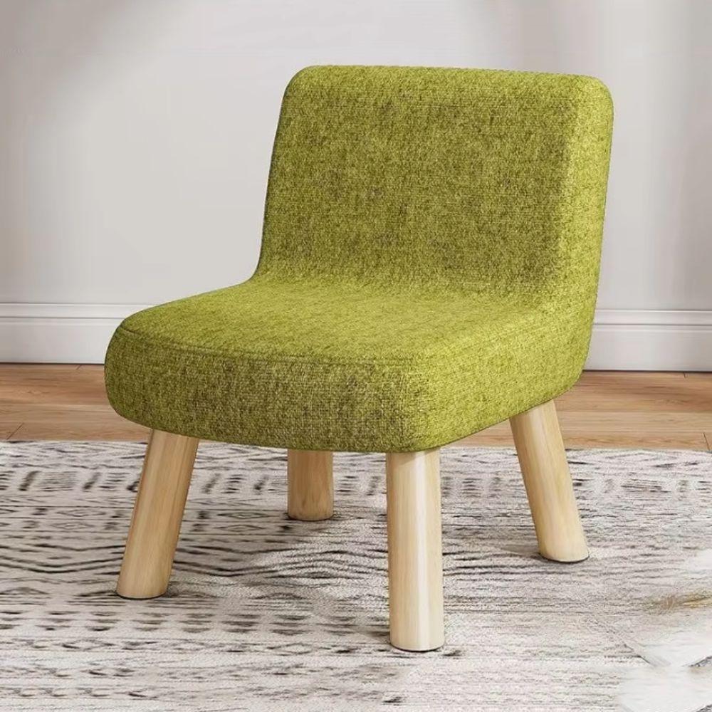 Luxury Solid Wood Small Stool Removable Washable Fabric Bench Low Stool Cute Fabric Small Compact Backrest Chair Doorway