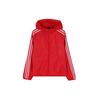 Three-Stripe Print Windbreaker Hooded Jacket Women Outerwear Red EH3909