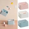 Прозрачная хлопковая коробка для хранения, покрытая лентой, коробка для хранения помады и косметических яиц, двухслойная настольная коробка для хранения ватных палочек