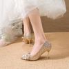 Французские хрустальные свадебные туфли бант Xiuhe свадебное платье осень новые свадебные туфли женские свадебные туфли на высоком каблуке с высоким чувством