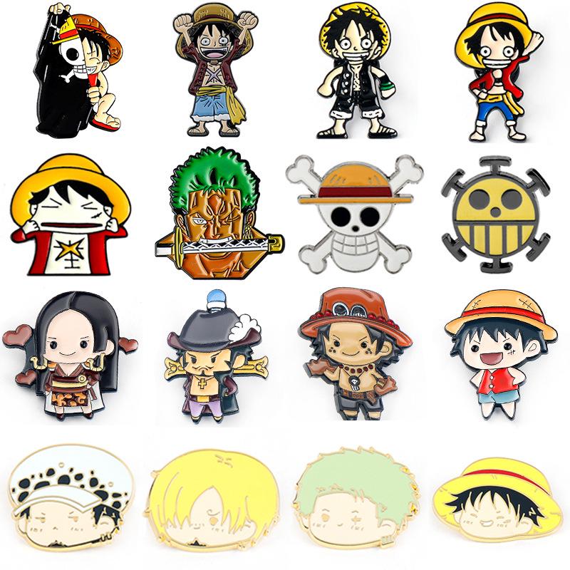 One Piece Луффи и Зоро Пираты Соломенной Шляпы Металлический Значок Брошь