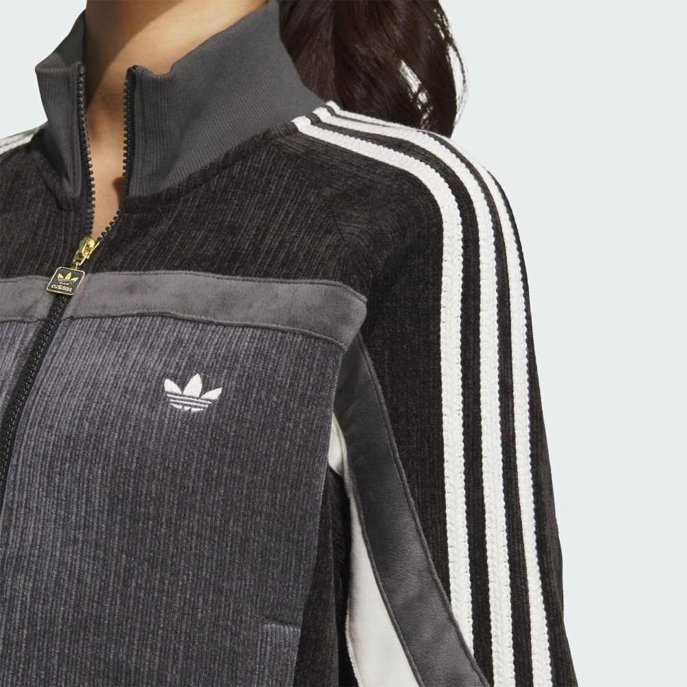 Adidas Оригинальная ограниченная серия AW24 Year Of The Snake, полосатая удобная, приятная для кожи, с длинным рукавом, женская куртка, черная, темно-серая JL8442