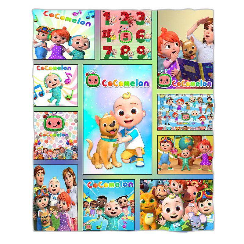 Cocomelon Theme Kids Baby Blanket Ultra Soft Comfortable Warm Flannel Bedding