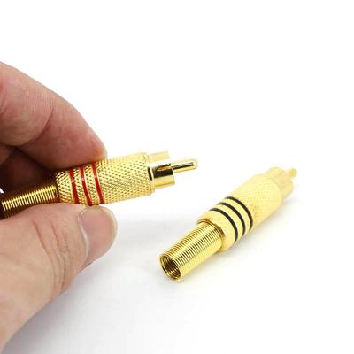 Позолоченный RCA Phono Штекер Пайка Аудио Видео Кабель Адаптер Сварочный Разъем Отлично подходит для Аудиоколонок Металлическая Пружина