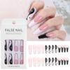 Fake Nails Ballerina with Taichi Design False Nail Tips Long Coffin White and Black Mixed Colors