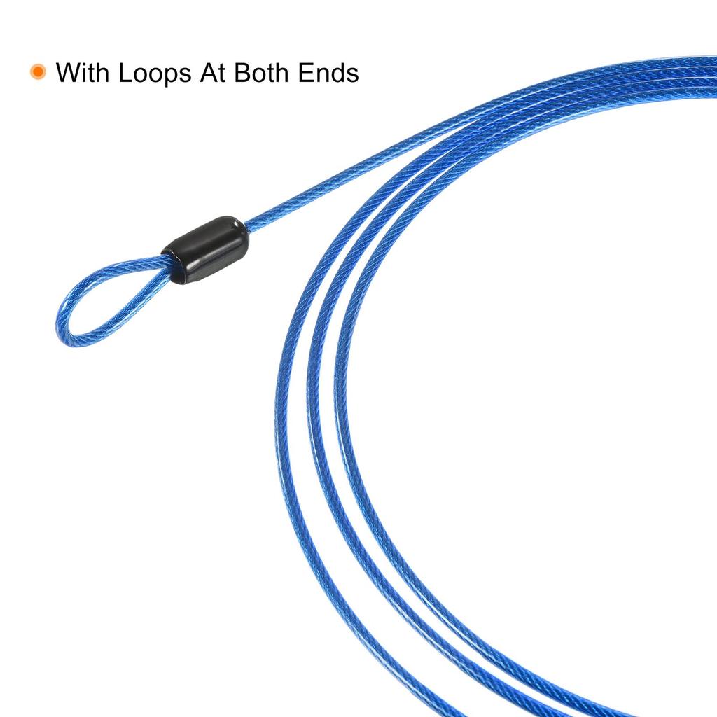 PATIKIL 1pc Security Wire 0.5m x 2.5mm Double Loop Wire