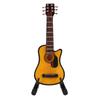 Mini Guitar Model Reddish Brown 3.3in Length Miniature Guitar Model Decoration with Stand