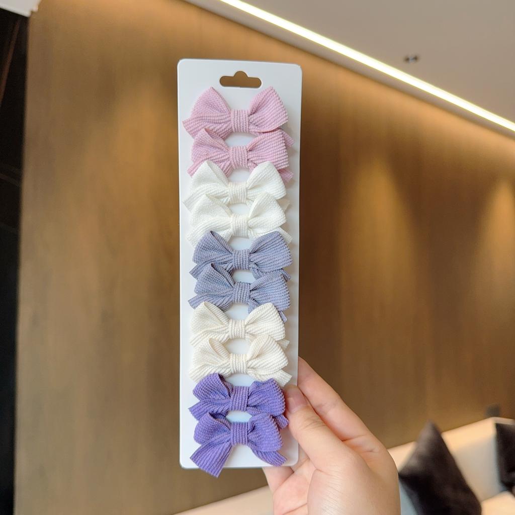 4/6/10 шт. Детские банты Заколка для волос для девочек Заколка для волос Однотонные заколки Барретты Ручная работа Головные уборы Аксессуары для волос