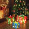 3PCS  Lighted Gift Boxes Christmas Decorations Snowflake Present Boxes Christmas Home Gift Box for Indoor Home Yard Lawn Decor