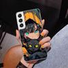 Милый Чехол Для Телефона С Черным Котом В Стиле Аниме Для Samsung Galaxy S24 S25 Edge S26 Ultra S23 S22 S21 Plus S20 FE + Персонализированная Печать