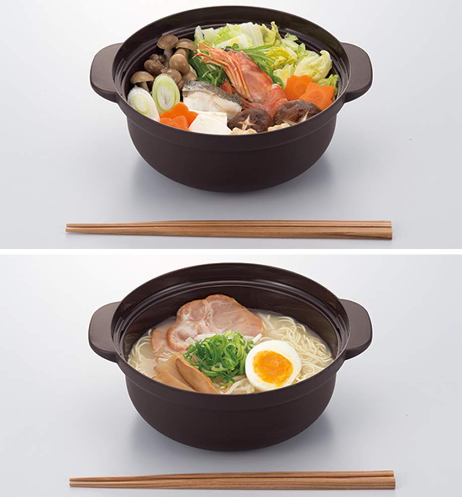 MI Creations Microwave Cooking Made in Single Serving Pot, Brown, 1.5L, Japan, Pot, KB-700