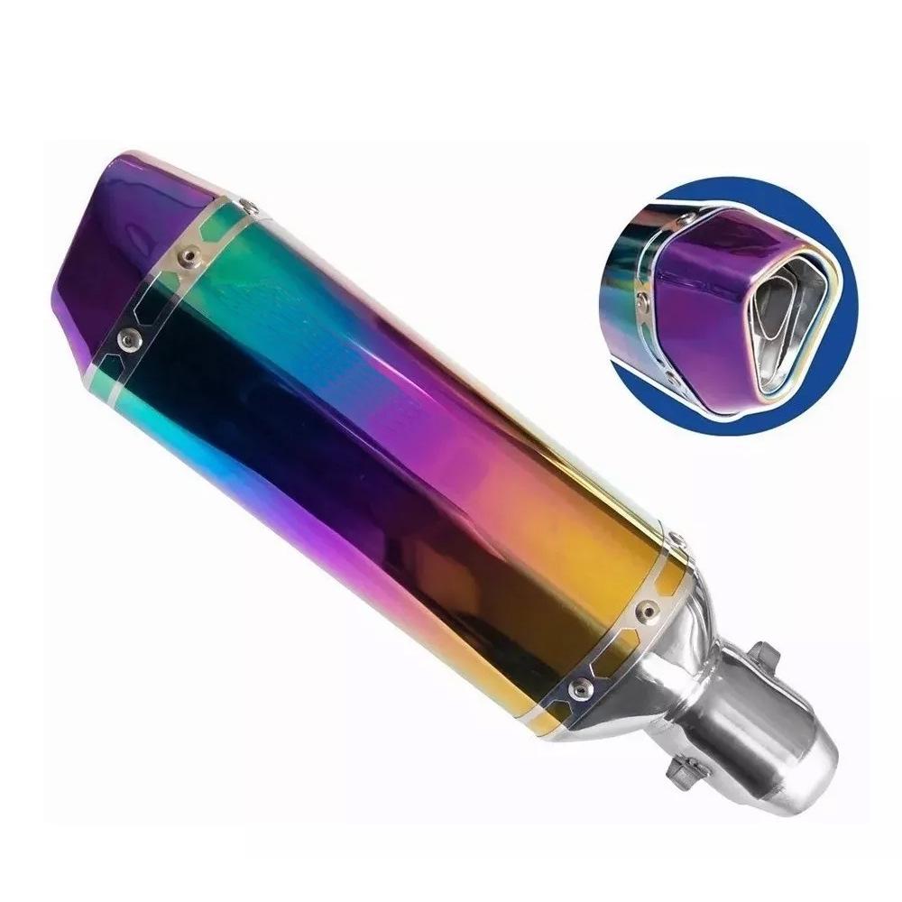 Compatible Exhaust Pipe for Huanglong 600, Little Ninja 250, Yongyuan 350R25/R3, Colorful Hexagonal Scorpion Design