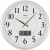 Wall Clock, Radio-Controlled, White/Champagne Color, Analog, Calendar, IC-1001J-9JF