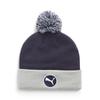 Мужская шапка бини с помпоном, съемный помпон, темно-синий, универсальный размер, 024810, блейзер/пепельно-серый,