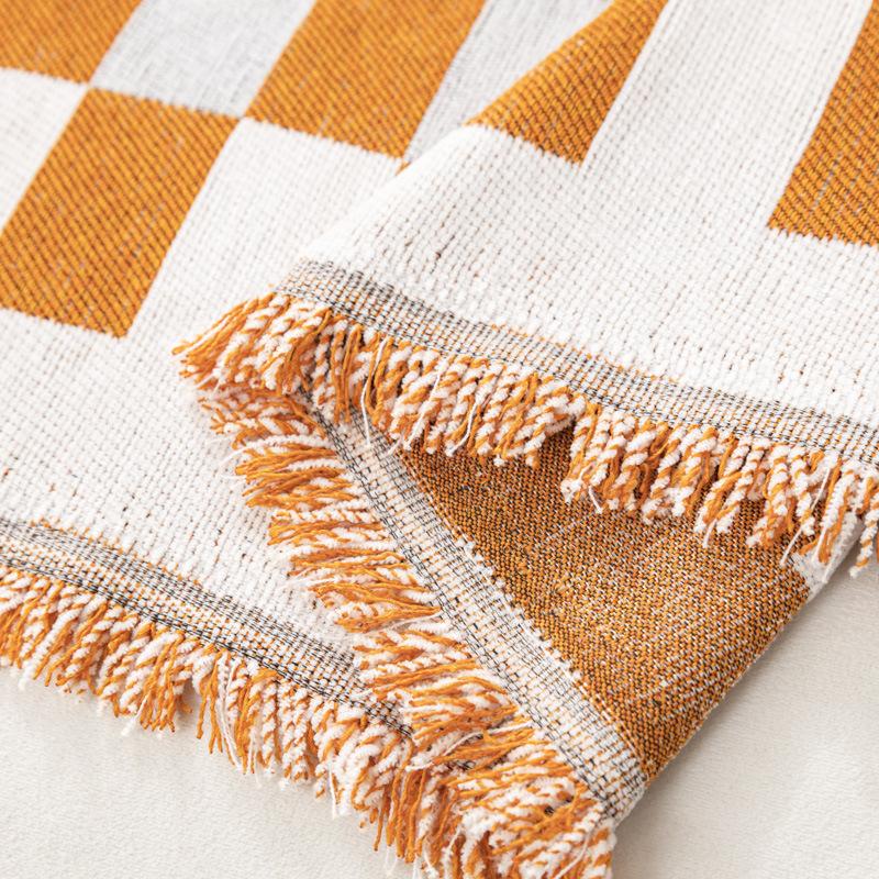 Ins чехол для полотенец для дивана, тканевый чехол для дивана, десять тысяч шахматных тарелок, сетка, полное покрытие, универсальная подушка для четырех сезонов, ковер для дивана