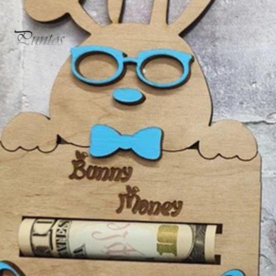 Easter Money Holder Wooden Rabbit Card Cash Holder Easter Bunny Gift Card Holder for Money Tree Table Centerpiece Decoration