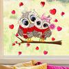 Двусторонняя наклейка с изображением совы из мультфильма, узор в виде сердца с любовью, водонепроницаемые наклейки для создания атмосферы, свадебное украшение для дома