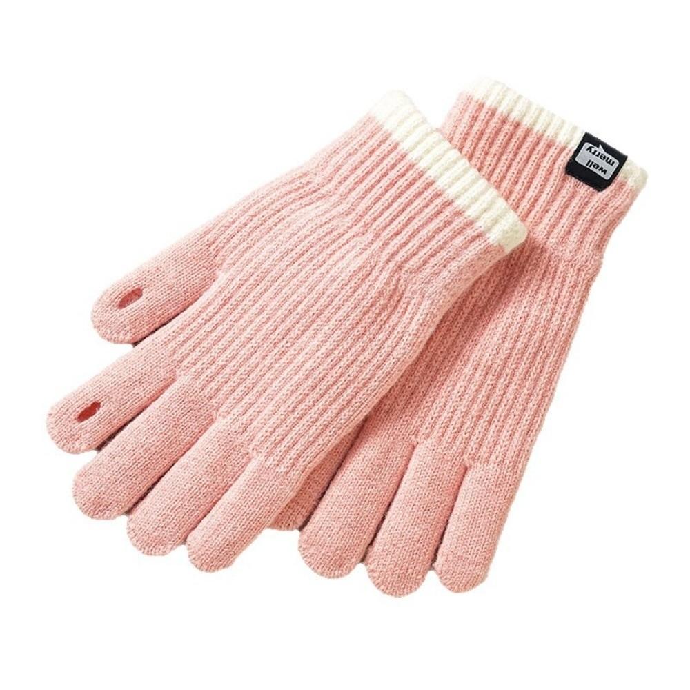 Warm Knitted Gloves Thumb Opening Women's Mittens New Full Finger Gloves Winter Commuting