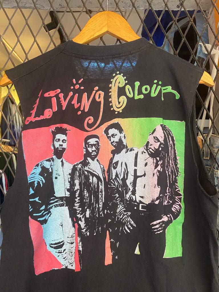 Vtg 80s Living Colour Graphic Lineup Band T shirt / Vintage Band Tee Distressed