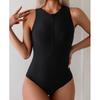 Zipper Sexy Swimsuits One Piece Women's Closed Swimwear Black For Swimming Wear Bodysuit Bathing Suits Beachwear Pool Bather