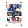 Hudson Hornet Mimobear Металлическая табличка Постер Дом Клуб Клуб Гараж Таблички Дизайн Жестяная вывеска Постер