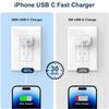 1-3Set 20W US USB C Port Fast Charger For iPhone 14 13 12 11 Pro Max Plus XR Xs 7 8 3.3 Ft USB C Fast Charging Cable Accessories