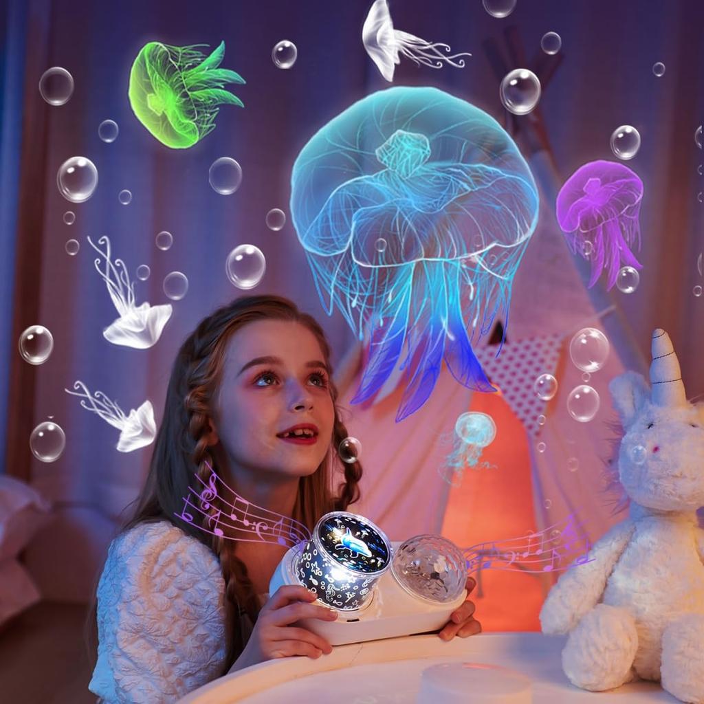 С Bluetooth музыкальным пультом 13 домашних океанических светильников с двойным освещением, 10 цветов океанической волны, 6 типов проекции, прикроватный, для салона автомобиля, атмосфера 360 градусов