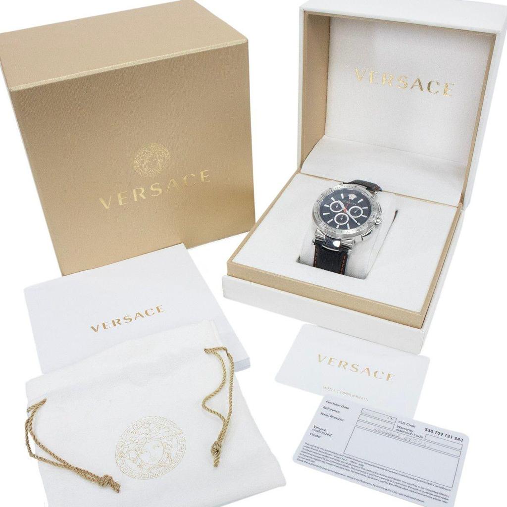 Б/у Часы Versace Мужские Mystic Sports VFG040013 Черный Хронограф Логотип Медузы Марка Бренда Красивые