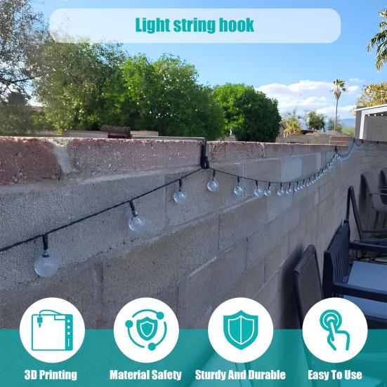 1/2/3/4/5/6/12 шт. Крючок для гирлянды Легкая установка Без сверления Крючок для шнуров гирлянд Баннеров Погодоустойчивый Без инструментов Крючок для гирлянды
