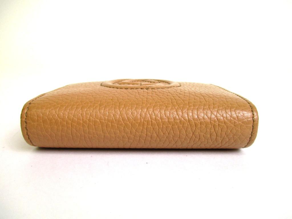 Оригинальный кошелек-портмоне GUCCI Soho с interlocking G, бежевая кожа, трехскладной #b102 Открытая коробка