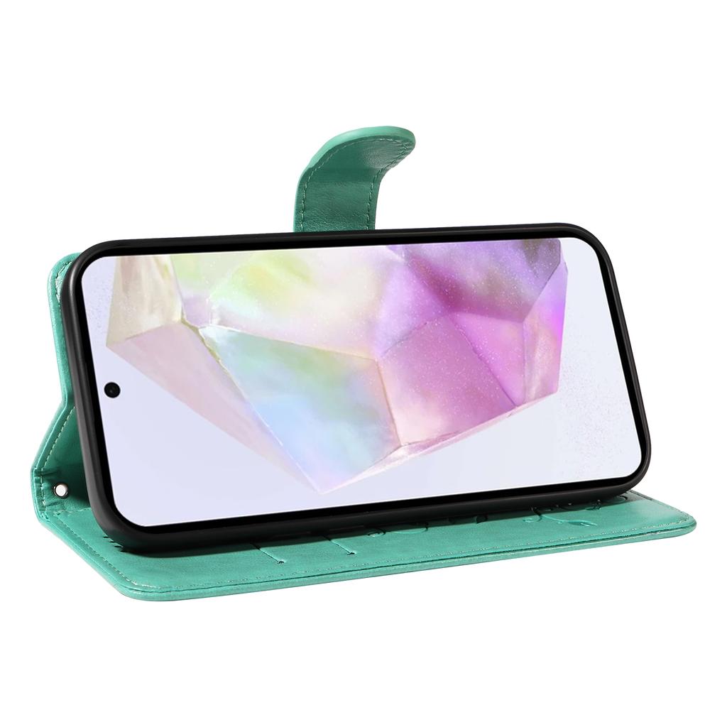 For Samsung Galaxy A36 5G PU Leather Cases Flower Pattern Wallet Stand Phone Cover with Strap