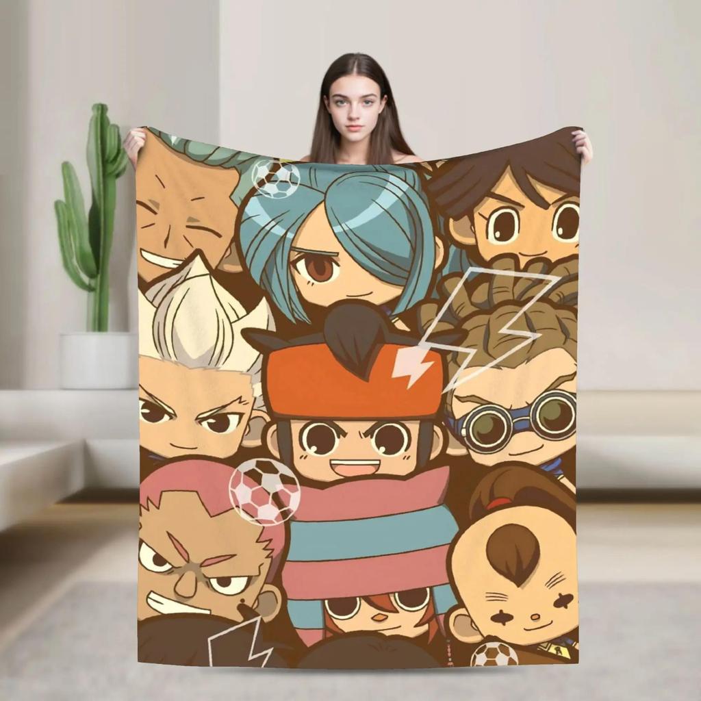 Inazuma Eleven Axel Blaze Gouenji Flannel Throw Blanket for Couch Chair Soft Plush Bedspread Picnic Blanket Gift Idea