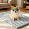 Blue Pet Mat 4 Seasons Use Cooling Ice Silk Warm Plush Double Sided Dog Bed Foldable Portable Mattress For Large Dog Cat