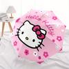 1 шт. Розовый круглый зонт Hello Kitty с цветочным рисунком и пластиковой ручкой, подходит для всех сезонов, для дома, путешествий, улицы. Sanlio113