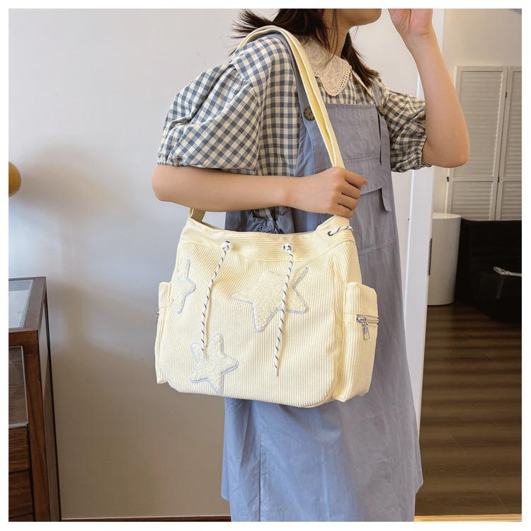 Сумка через плечо из вельвета цвета стыка, женская сумка, трендовая простая модная холщовая сумка большой емкости