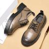 2025 Autumn New Big Head Leather Shoes Men's Shoes, Platform British Trend Business Casual Shoes Men's Leather Shoes