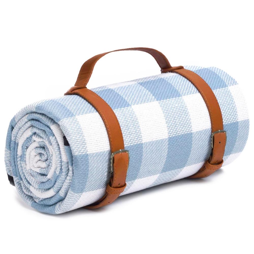 Waterproof garden picnic blanket 200x200 cm - blue