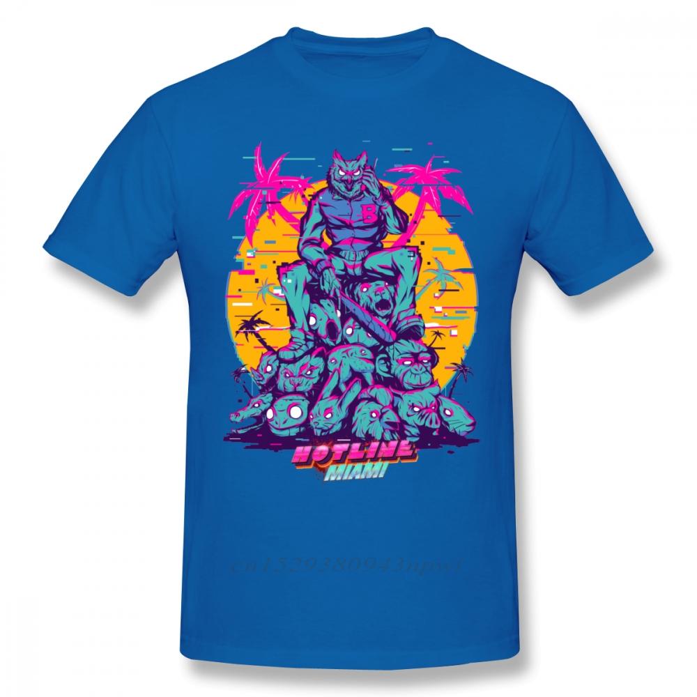 Футболка Hotline Miami Футболка Hotline Miami Модная Графическая Футболка 100% Хлопок Мужская 3XL Короткий Рукав Смешная Футболка