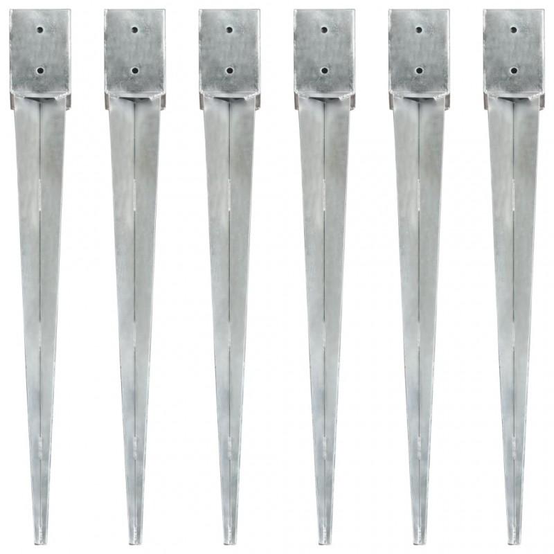 Day and Night - Day and Night Ground Spikes 6 Pcs Silver Galvanized Steel 10x10x91 Cm
