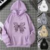 Осенне-зимнее модное худи с принтом бабочек 7014