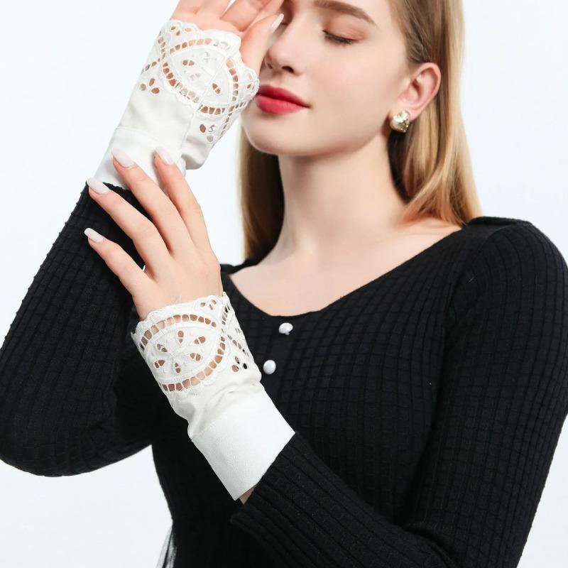 New Autumn Detachable Fake Sleeves for Womens Sweater Wrist Pleater Fake Cuff Decorative Sleeves Lace Ruffles Sleeve Cuff