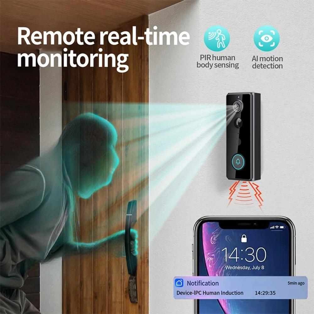 IP65 Беспроводной WIFI Умный дверной звонок Видеодомофон Камера Система домашней безопасности Детекция движения Ночное видение Дверной звонок