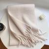 Women Winter Scarf Solid Color Thickened Warm Shawl Scarf with Tassel Design Cold Weather Fashion Accessories