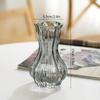 Gradient Glass Vase with Geometric Faceted Design Flower Vase for Wedding Centerpiece Arrangements Home Office Decor Floreros