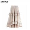 Half Skirt Women's Autumn A-line Pleated Skirt Front Short Back Long Ruffle Irregular Cake Skirt