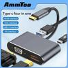 USB C Hub 4 в 1 Type C 3.0 адаптер для 4K HDMI VGA PD Fast Charge Splitter док-станция концентратор для телефона MacBook ноутбук компьютер