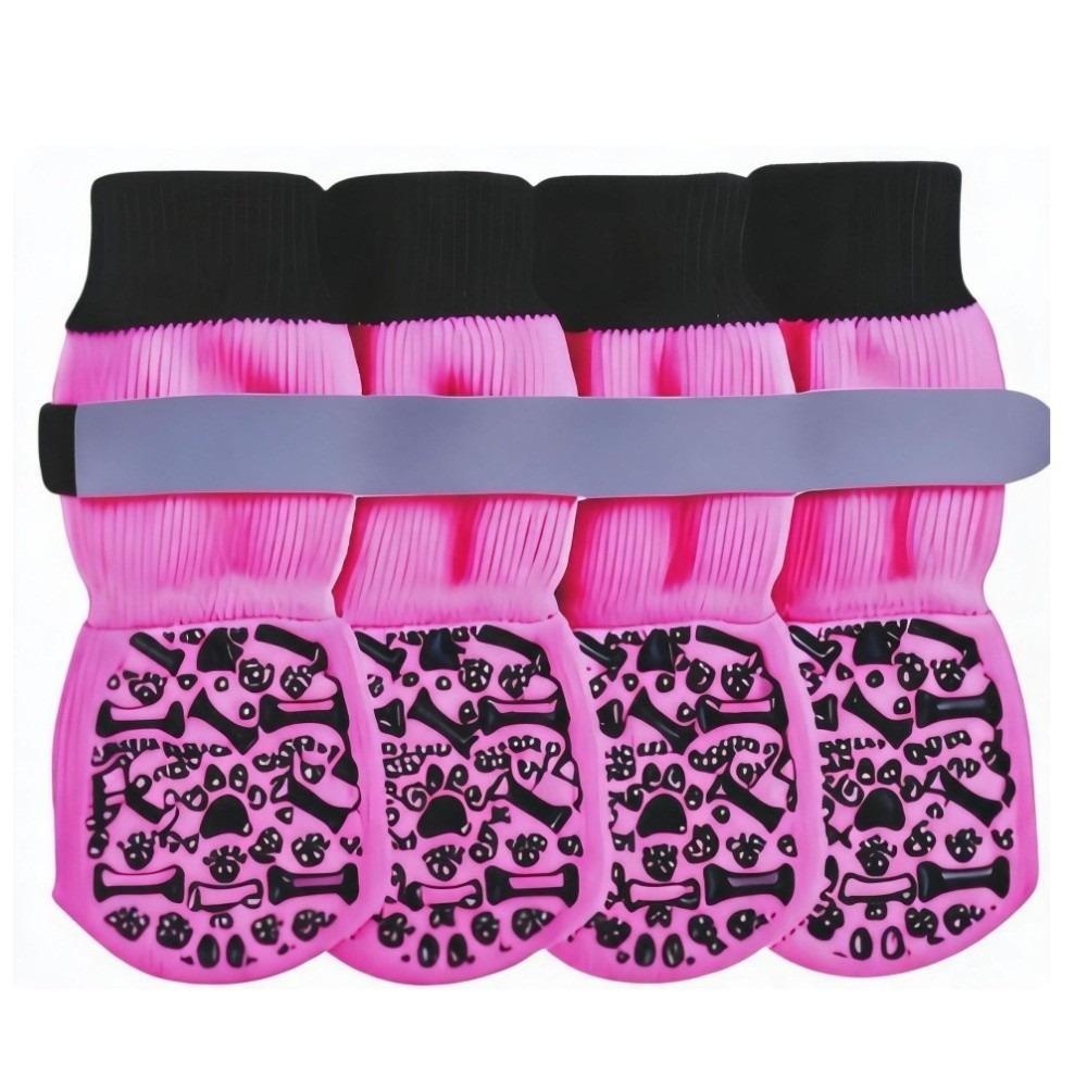 Reflective Anti-Slip Dog Socks Adjustable Dog Paw Protectors Dog Shoes Socks Anti-Scratch