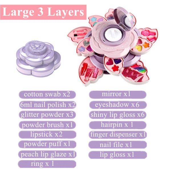 Детский набор для макияжа для девочек, моющаяся настоящая косметика, безопасный и нетоксичный набор для макияжа для девочек, игрушки для маленькой девочки, подарок на Рождество и день рождения